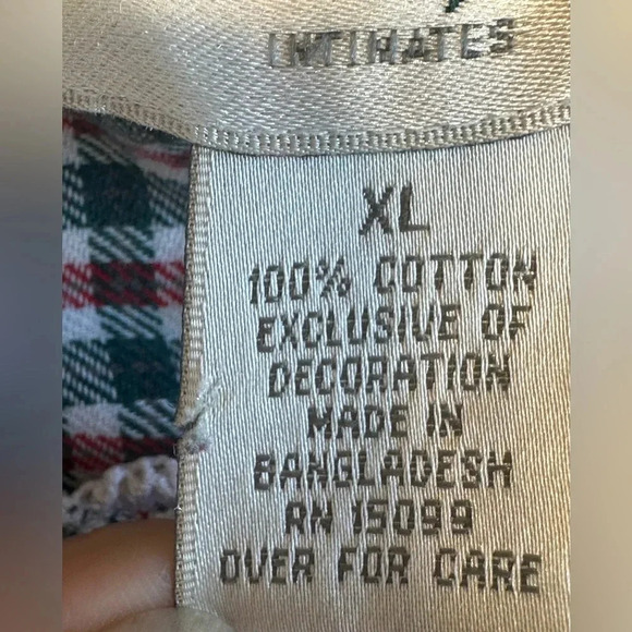 Amanda Stewart Intimates Vntg smocked Plaid Cotton Christmas Nightgown Size XL - Picture 6 of 10